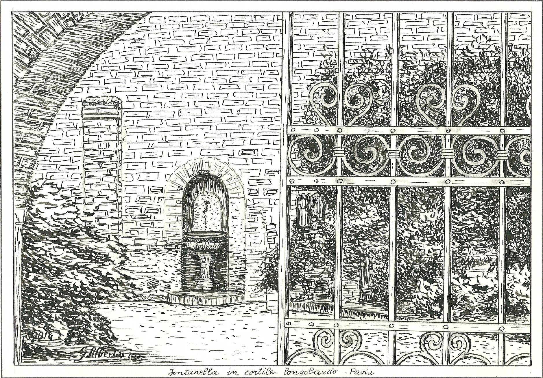 Fontanella in cortile longobardo